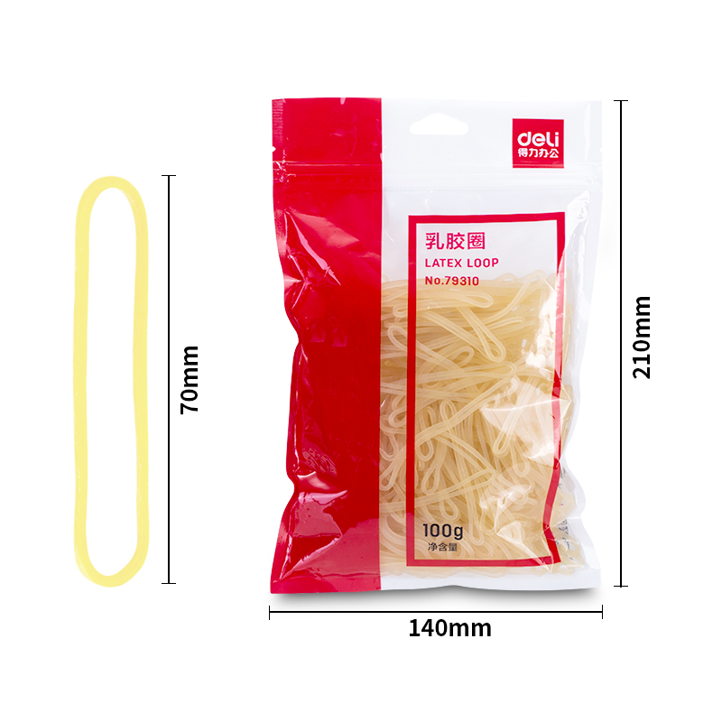 得力(deli)100g耐用橡皮筋/乳膠圈/橡皮圈/捆扎膠圈 辦公用品 79310_http://m.gzyiqian.cn/newimg/C202212/1672391046030.jpg
