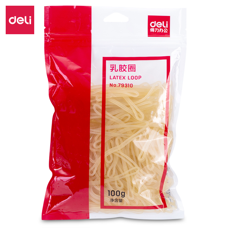 得力(deli)100g耐用橡皮筋/乳膠圈/橡皮圈/捆扎膠圈 辦公用品 79310_http://m.gzyiqian.cn/newimg/C202212/1672391046488.jpg