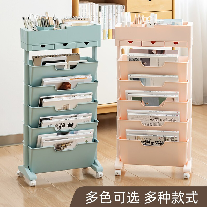時代良品（SDLP）掛袋書立架 白色-三抽屜帶輪款 SD-9158_http://m.gzyiqian.cn/newimg/C202303/1678859206201.jpg