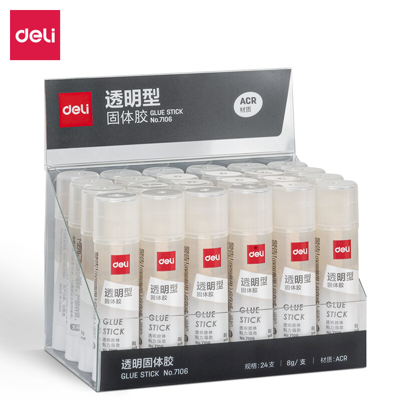 得力(deli)8g透明色ACR固體膠水24支裝 7106_http://m.gzyiqian.cn/newimg/C202303/1679649239185.jpg