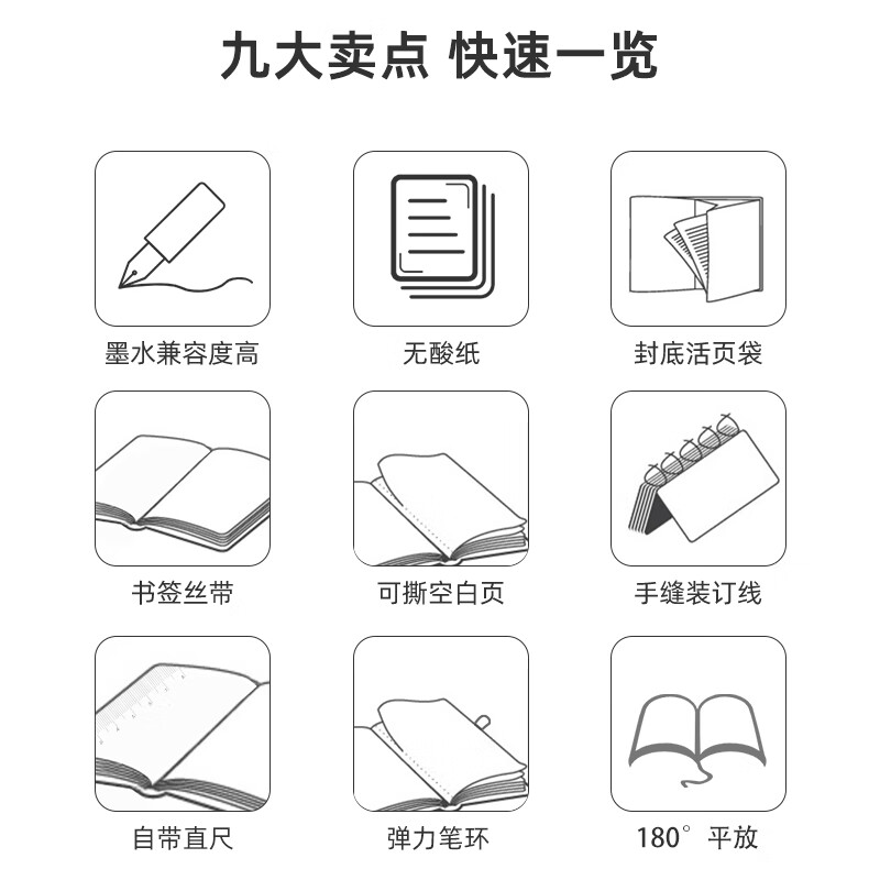 國譽（KOKUYO）無酸紙筆記本厚本子感商務辦公記事本 A6黑色1本581225_http://m.gzyiqian.cn/newimg/C202309/1695107272430.jpg