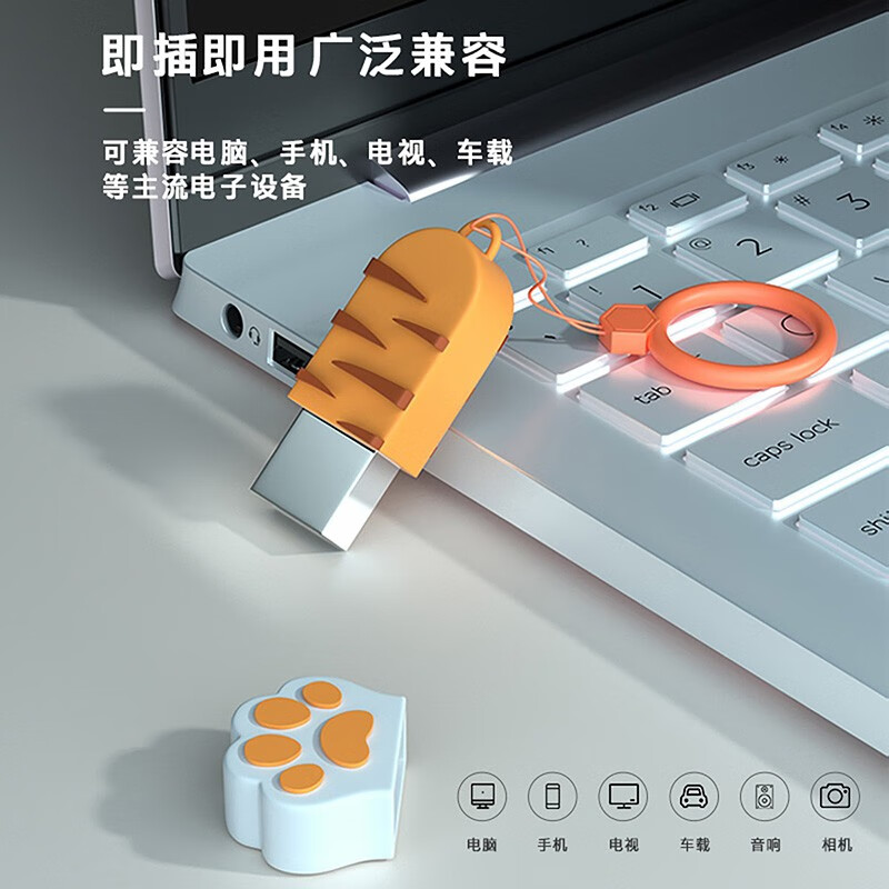 惠普（HP）金屬U盤可愛貓爪情侶迷你u盤【64g炫酷虎爪U盤】v206w_http://m.gzyiqian.cn/newimg/C202310/1697789817233.jpg